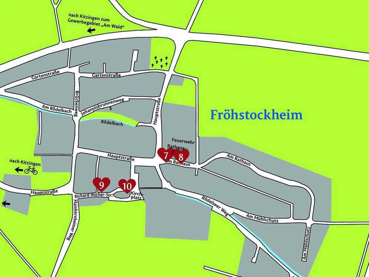 Karte der besonderen Trauorte in Fröhstockheim