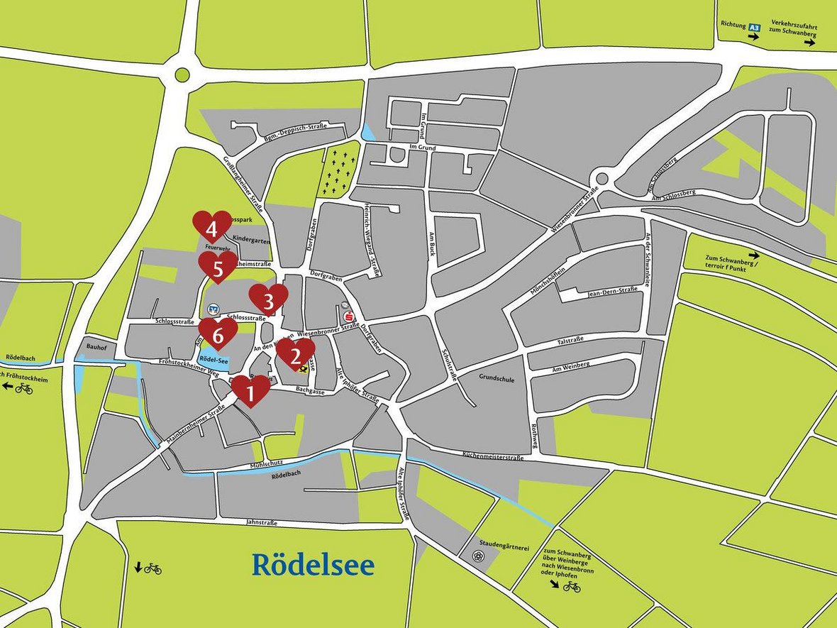Lageplan Trauorte in Rödelsee